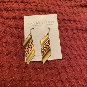 Unique mixed metal chevron earrings